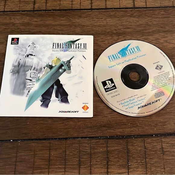 Final Fantasy VII 7‎ Preview Demo Disc w/ Sleeve Sony Playstation Authentic Ps1 - Picture 1 of 3